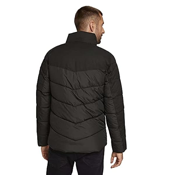 TOM TAILOR Uomini Gewatteerde bufferjas met contrasterende ritssluiting